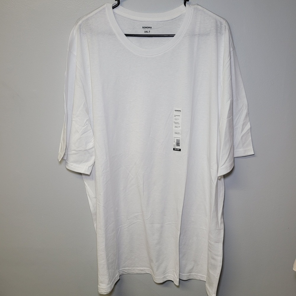 Sonoma Goods For Life The Essential Tee Mens 3XLT White Short Sleeve Crew Neck